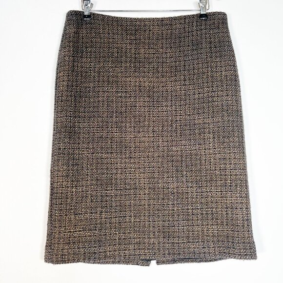 Talbots Dresses & Skirts - Talbots Tweed A-Line Skirt Grey Black Gold Metallic